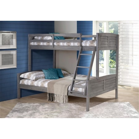 Pivot Direct Twin Over Full Louver Bunk Bed In Antique Grey PD_2012TFAG